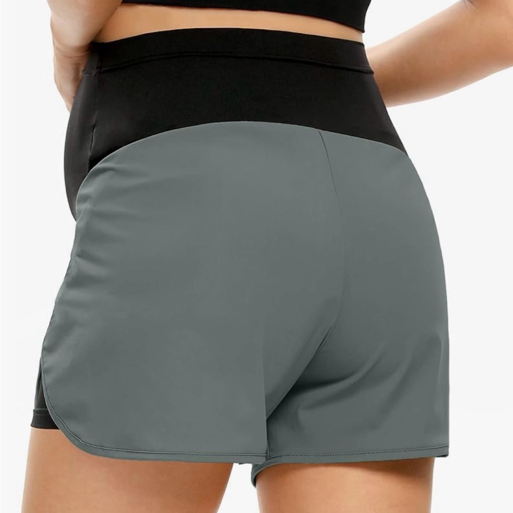NWOT AMPOSH Women’s Maternity Workout Shorts Over Belly ButteryYogaRunning short - Picture 5 of 10
